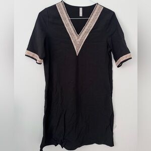 Black Dress/Tunic with Beige Trim